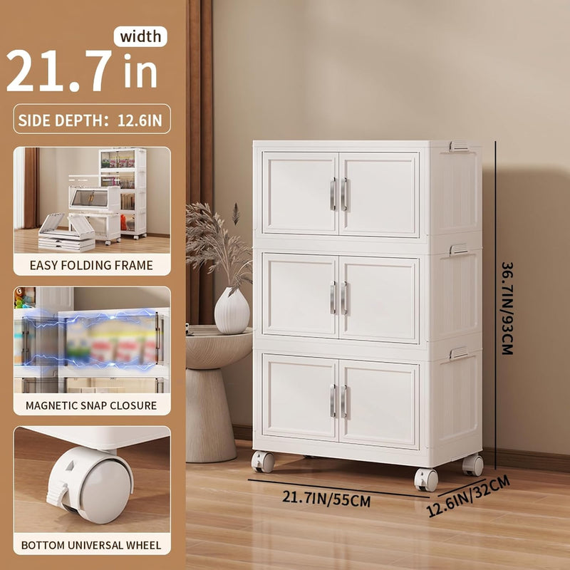 Storage Boxes with Lid 3x60L Tier Plastic Box