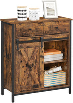 Storage Cabinet Adjustable Shelf Sliding Barn Door Steel