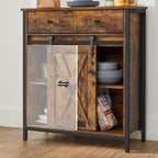 Storage Cabinet Adjustable Shelf Sliding Barn Door Steel