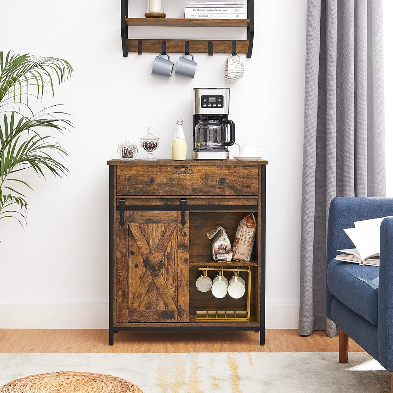 Storage Cabinet Adjustable Shelf Sliding Barn Door Steel