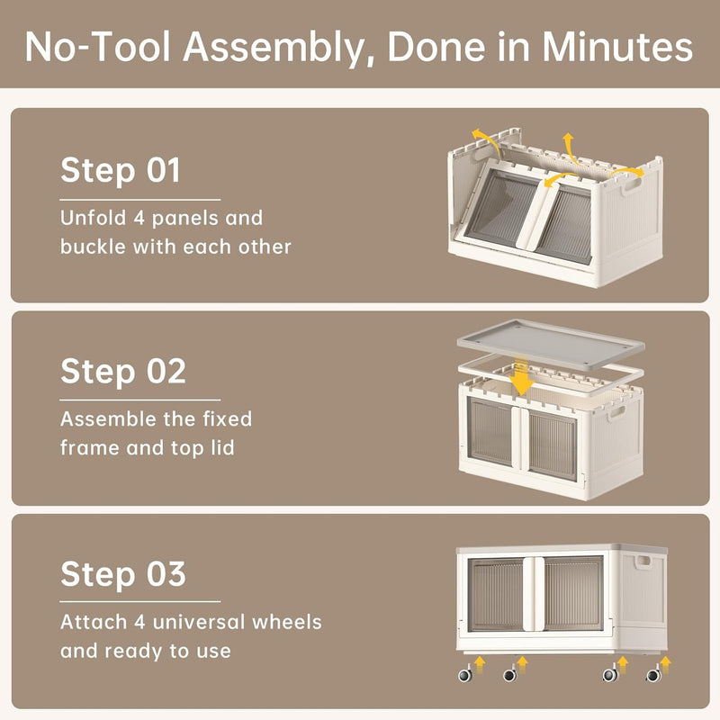 Storage Cabinet Kitchen Organiser 95L Plastic Bins