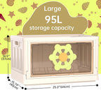 Storage Cabinet Kitchen Organiser 95L Plastic Bins