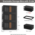 Storage Cabinet Kitchen Organiser 95L Plastic Bins