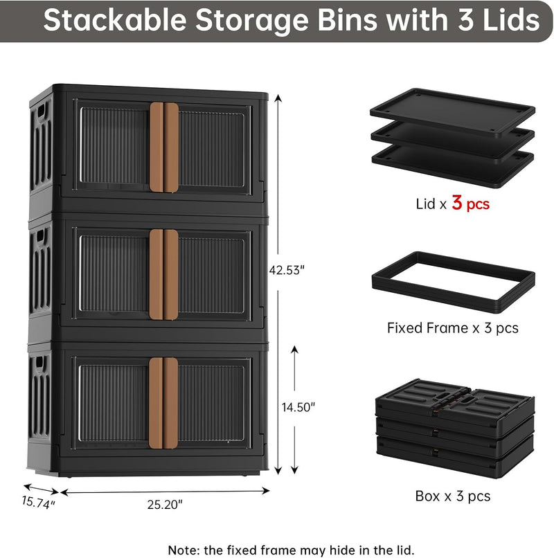 Storage Cabinet Kitchen Organiser 95L Plastic Bins