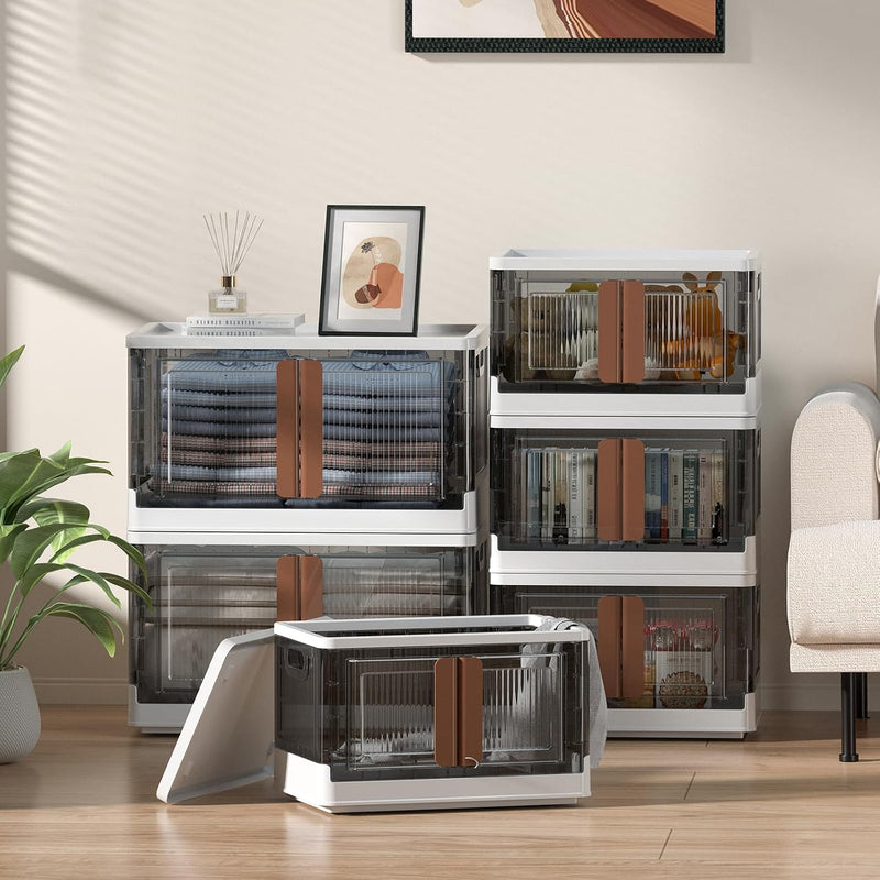 95L Large Plastic Stackable Storage Boxes with Lids