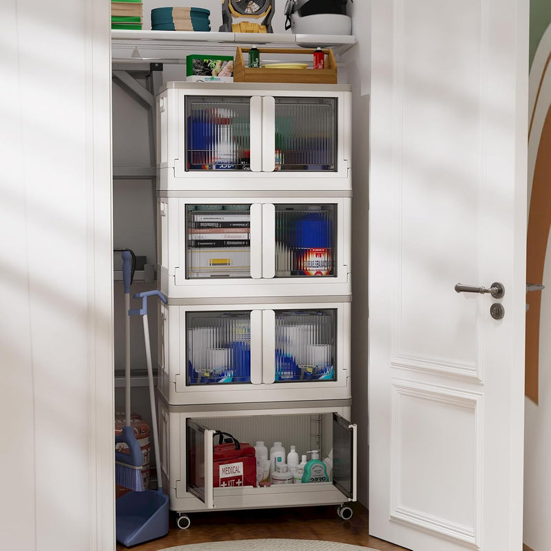 Storage Cabinet Kitchen Organiser 95L Plastic Bins