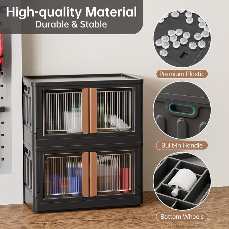 Storage Cabinet Kitchen Organiser 95L Plastic Bins