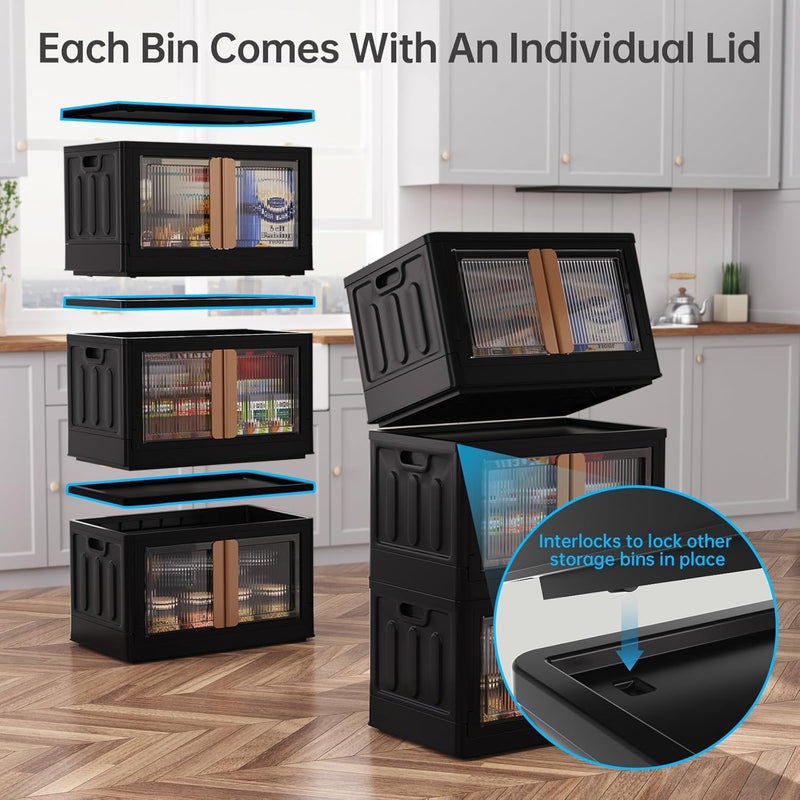 Storage Cabinet Kitchen Organiser 95L Plastic Bins