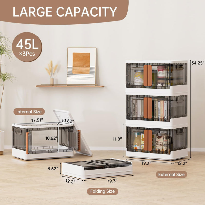 Storage Cabinet Kitchen Organiser 95L Plastic Bins