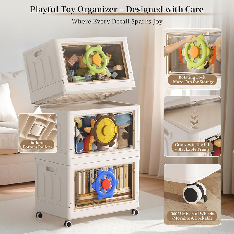 Storage Cabinet Kitchen Organiser 95L Plastic Bins