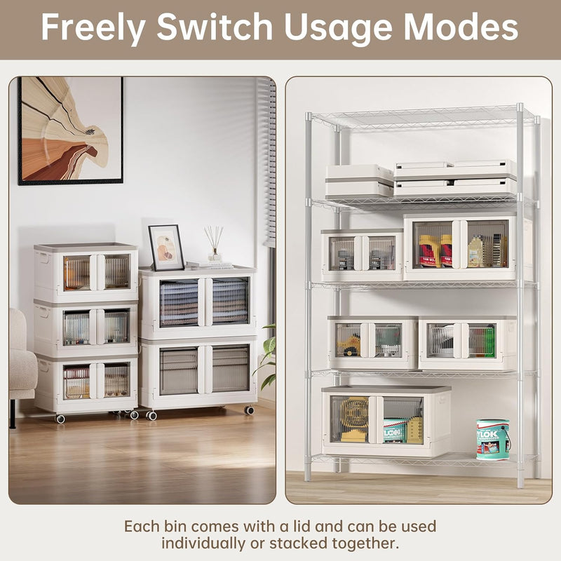 Storage Cabinet Kitchen Organiser 95L Plastic Bins