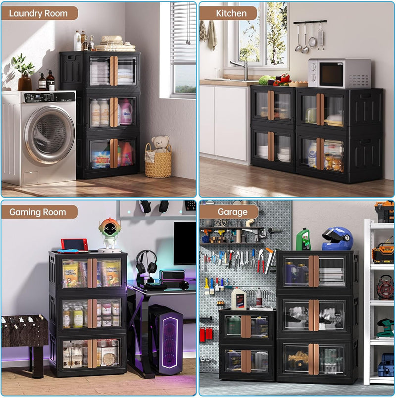 Storage Cabinet Kitchen Organiser 95L Plastic Bins