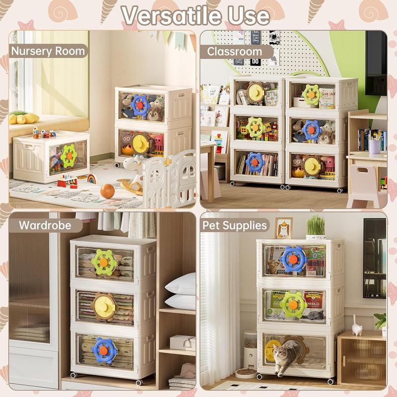 Storage Cabinet Kitchen Organiser 95L Plastic Bins