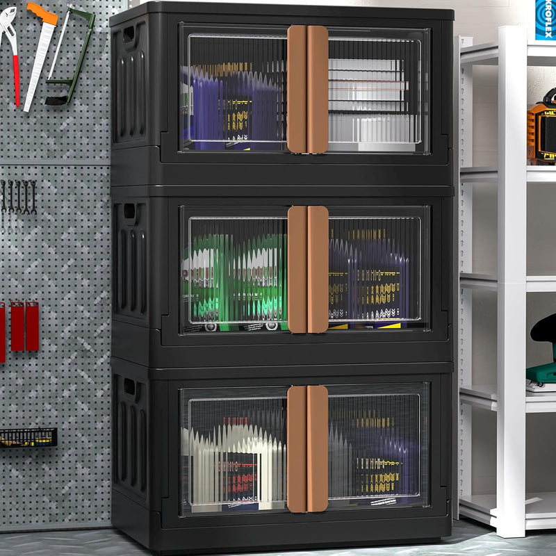 Storage Cabinet Kitchen Organiser 95L Plastic Bins