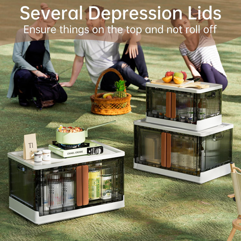95L Large Plastic Stackable Storage Boxes with Lids