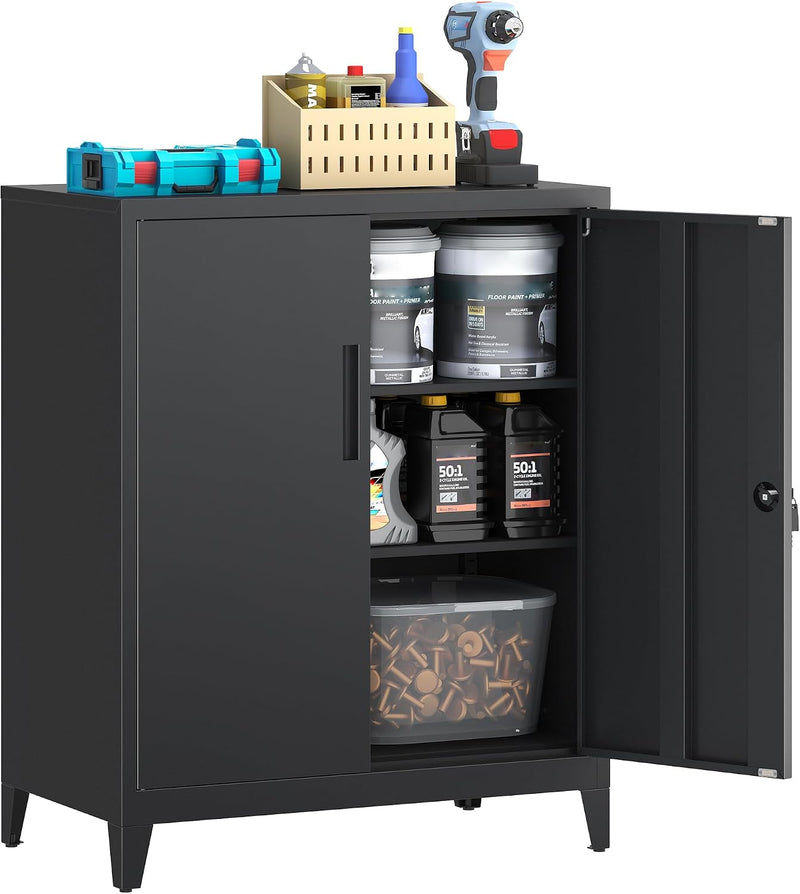Storage Cabinet Metal Locking Garage Office with Adjustable