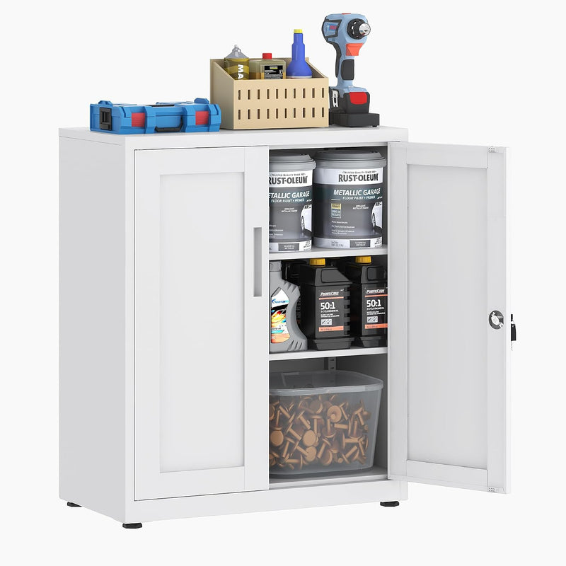 Storage Cabinet Metal Locking Garage Office with Adjustable