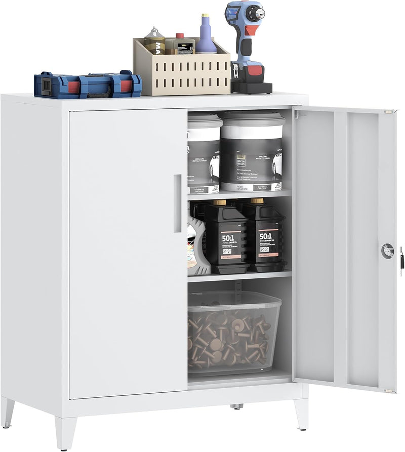 Storage Cabinet Metal Locking Garage Office with Adjustable