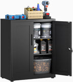 Storage Cabinet Metal Locking Garage Office with Adjustable