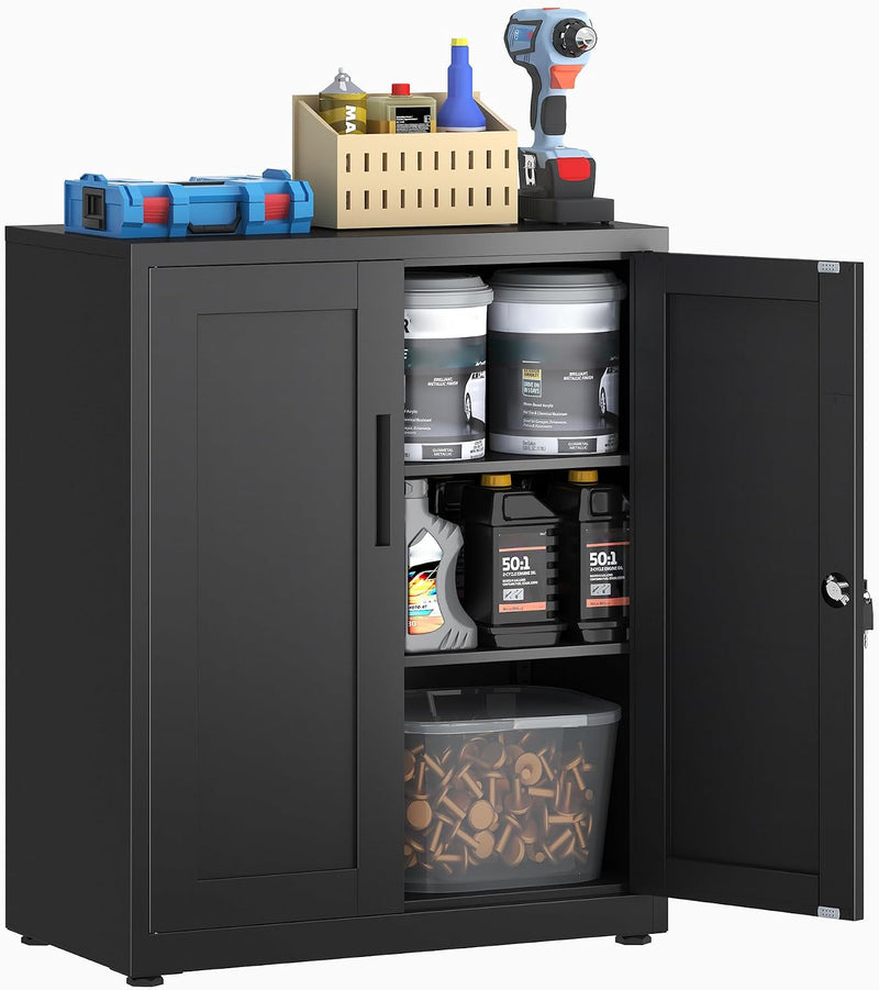Storage Cabinet Metal Locking Garage Office with Adjustable