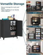 Storage Cabinet Metal Locking Garage Office with Adjustable