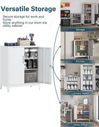 Storage Cabinet Metal Locking Garage Office with Adjustable