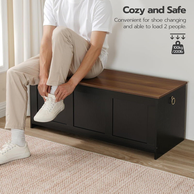Storage Chest Wooden Bench Blanket Box Storages Trunk