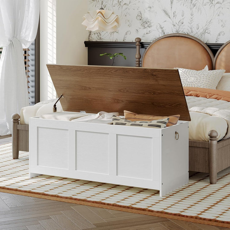 Storage Chest Wooden Bench Blanket Box Storages Trunk