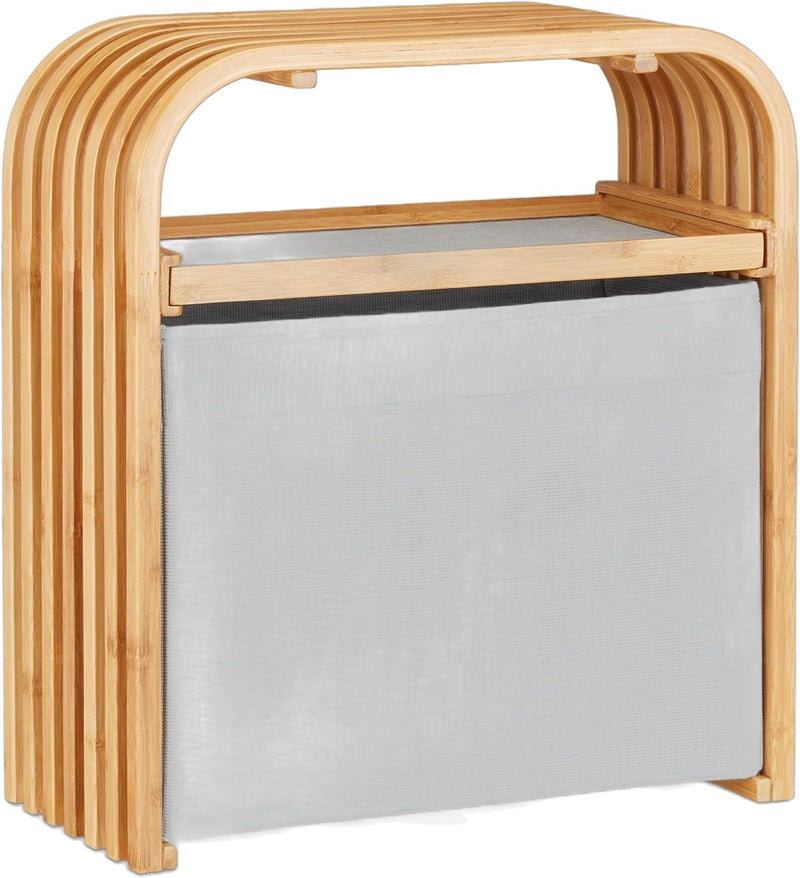 Storage Ottoman Designer Footstool with Box Narrow Bamboo
