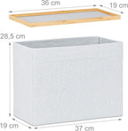 Storage Ottoman Designer Footstool with Box Narrow Bamboo
