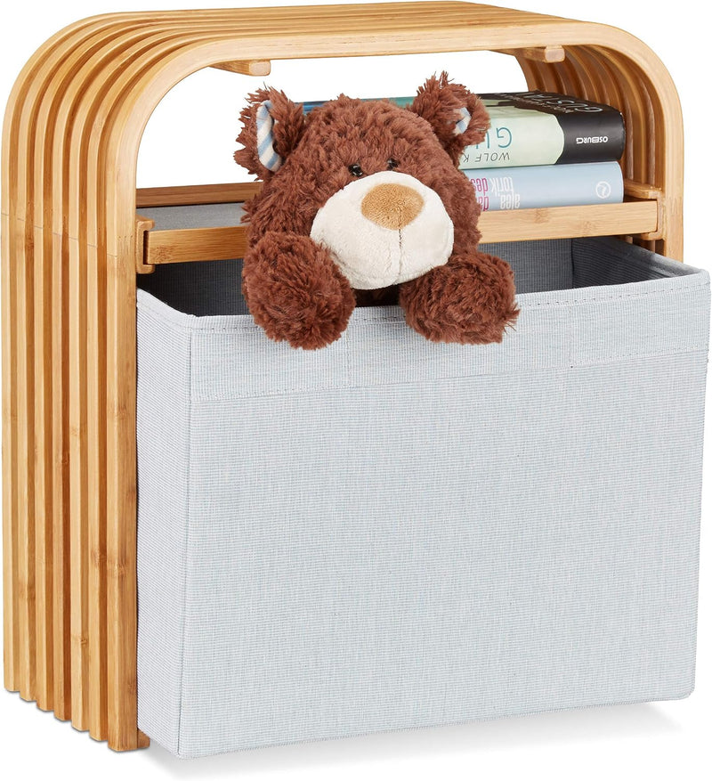 Storage Ottoman Designer Footstool with Box Narrow Bamboo