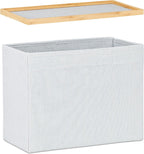 Storage Ottoman Designer Footstool with Box Narrow Bamboo