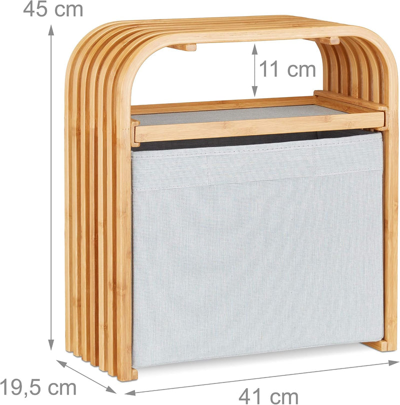 Storage Ottoman Designer Footstool with Box Narrow Bamboo