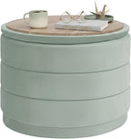 Storage Ottoman Round Folding Foot Rest with Hidden