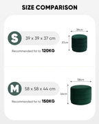 Storage Ottoman Round Folding Foot Rest with Hidden