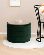 Storage Ottoman Round Folding Foot Rest with Hidden