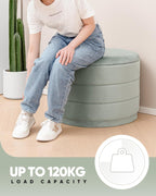 Storage Ottoman Round Folding Foot Rest with Hidden