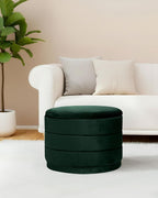 Storage Ottoman Round Folding Foot Rest with Hidden