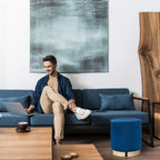 Storage Ottoman with Lid Cushioned Seat Stool Modern