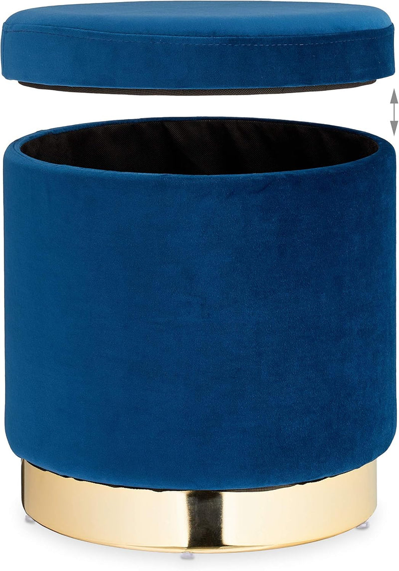 Storage Ottoman with Lid Cushioned Seat Stool Modern