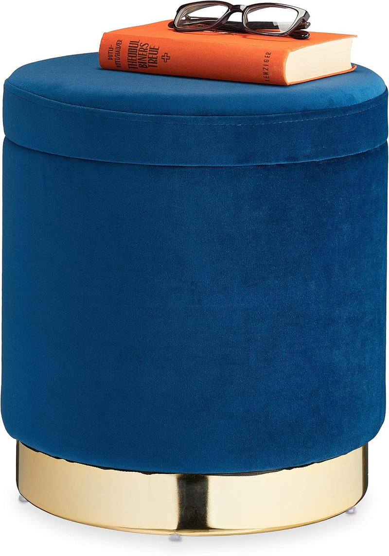 Storage Ottoman with Lid Cushioned Seat Stool Modern