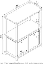 Storage Shelves 3-Tier Toolless Book Shelf with Bins (Set of 2)