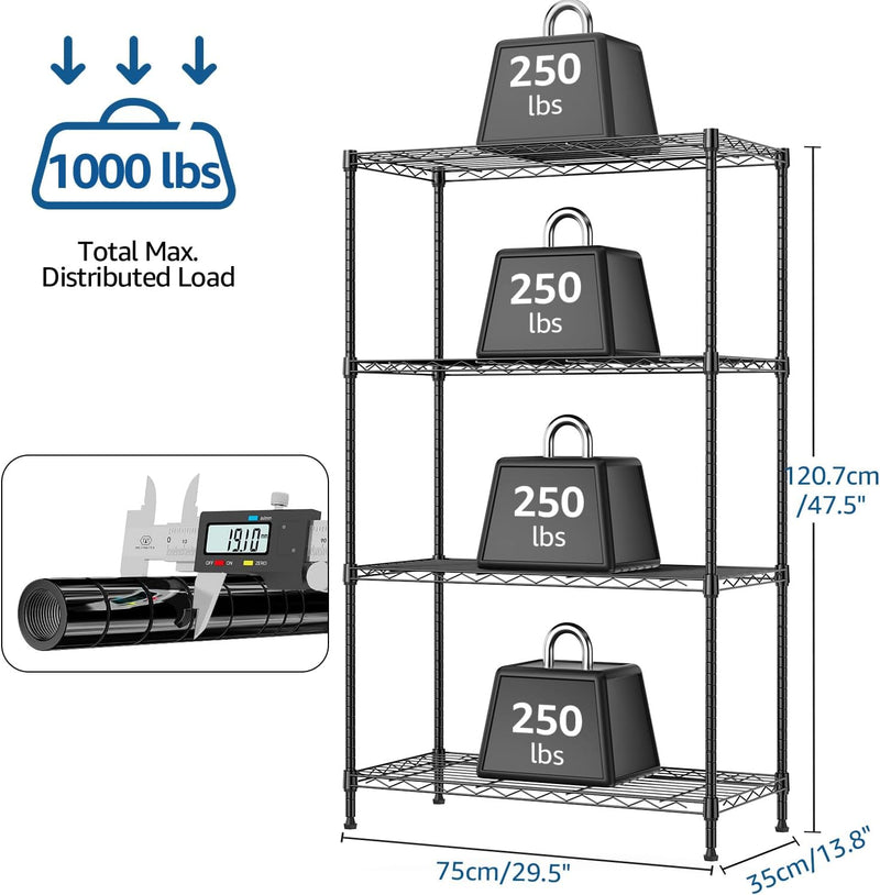 Storage Shelves 4 Tier