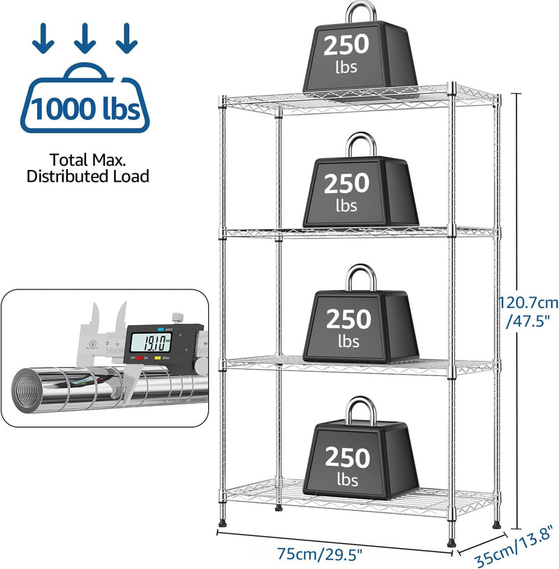 Storage Shelves 4 Tier