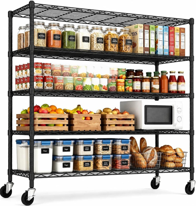 Metal Shelves with Wheels Wire Shelving Unit