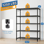 Storage Shelves 5 Tier Sturdy Metal Garage Shelving