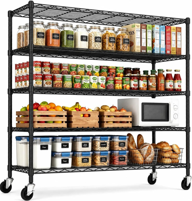 Storage Shelves 5 Tier Sturdy Metal Garage Shelving