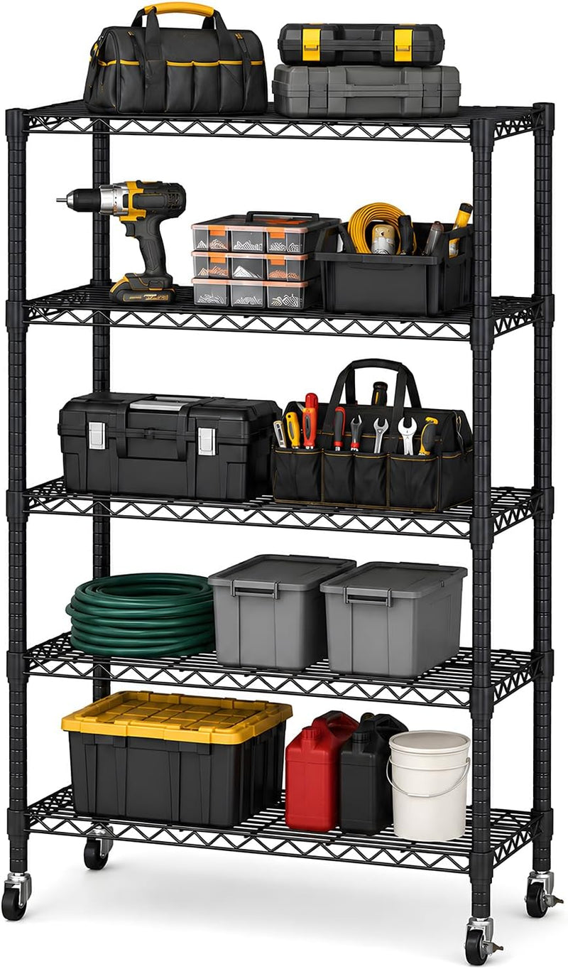 Storage Shelves 5 Tier Wire Shelving Unit