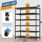Storage Shelves 6 Tier Sturdy Metal Garage Shelving