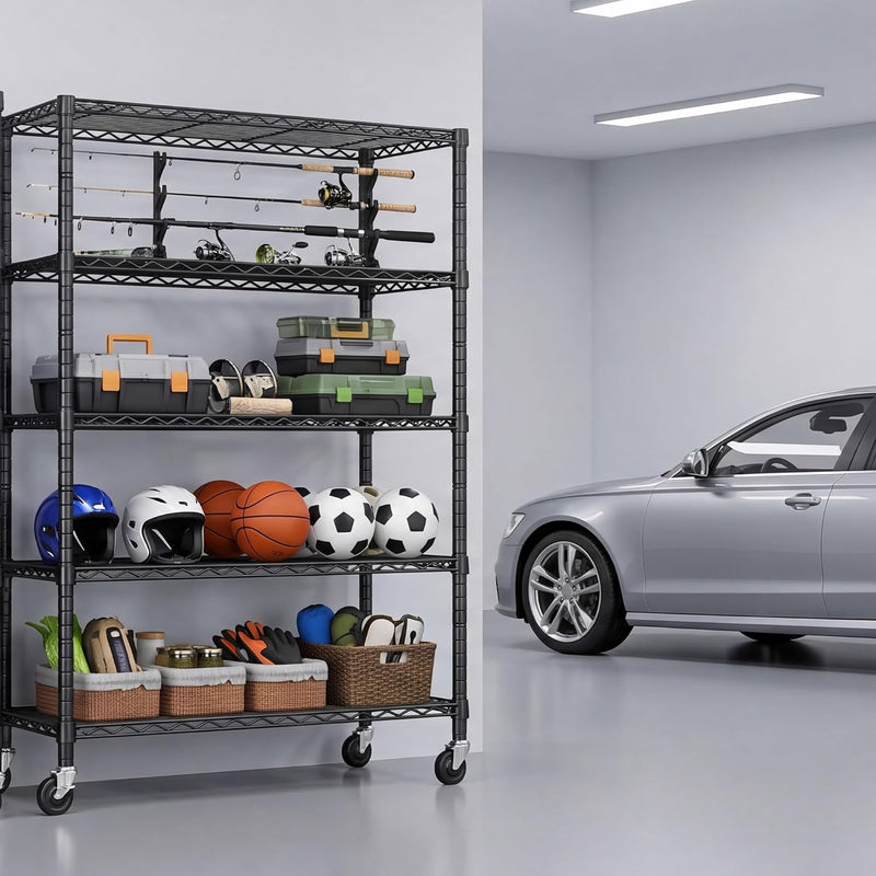 Storage Shelves 6 Tier Sturdy Metal Garage Shelving